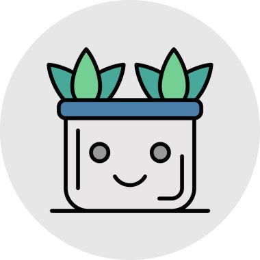 Kaktüs. Web simgesi basit illüstrasyon