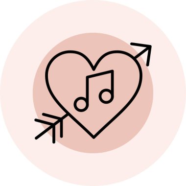 aşk vektörü renk çizgisi simgesi