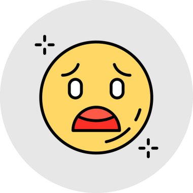 Çılgın yüz ifadesiyle hüzünlü ifade, vektör illüstrasyonu