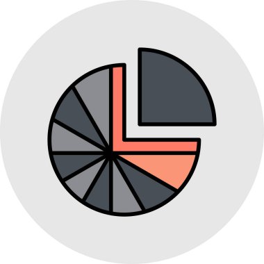 Pasta grafik renkli vektör simgesi