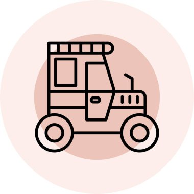 Pembe ve beyaz renkli bir kamyonun vektör çizimi