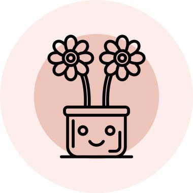 Çiçek. Web simgesi basit illüstrasyon