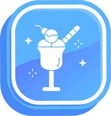 Mavi arkaplanın beyaz simgesinin vektör çizimi