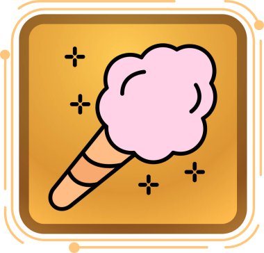 Bir karikatür dondurma ikonunun vektör çizimi