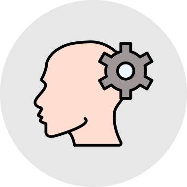 beyin vektör çizgisi simgesi