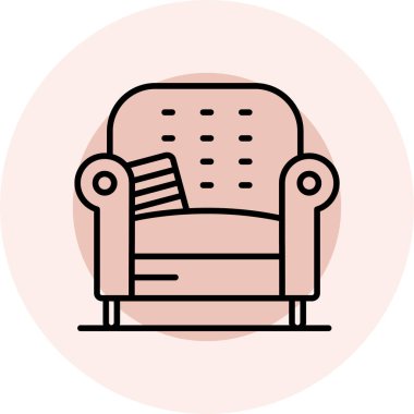 Koltuk simgesi, vektör illüstrasyonu