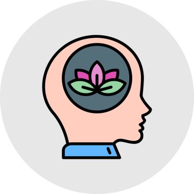 Çiçek ikonu vektör illüstrasyon tasarımlı beyin