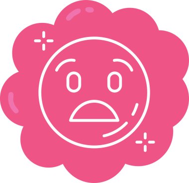 üzgün yüz simgesi, basit vektör illüstrasyonu