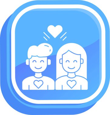 Bir çift. Web simgesi basit illüstrasyon