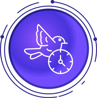 Beyaz arka planda izole edilmiş güvercin ikonu olan bir kuş şeklinde kara kuş. Soyut çember rastgele noktalar. vektör.