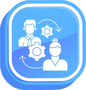 dişli ikon vektör illüstrasyonlu iş adamı