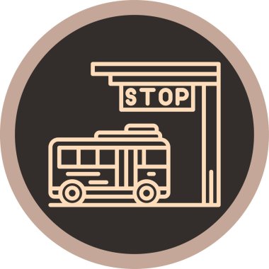 Otobüs. Web simgesi basit illüstrasyon