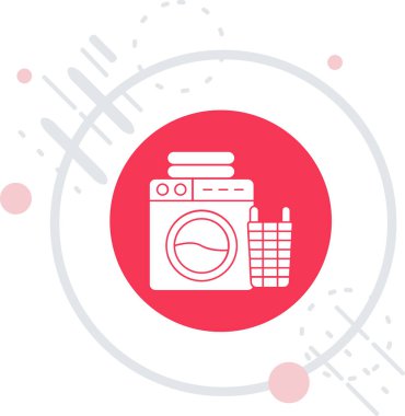 Uzun gölgeli beyaz çizgi elektrikli karıştırıcı simgesi. Mutfak blenderi. Kırmızı daire düğmesi. vektör illüstrasyonu