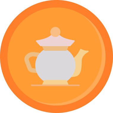 Çaydanlık. Web simgesi basit illüstrasyon