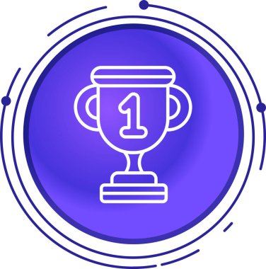 Beyaz arkaplanda çizgi ödülü ikonu izole edildi. Galibiyet ödülü sembolü. Şampiyonluk ya da yarışma kupası. Spor başarısı işareti. Renkli taslak konsepti. Vektör.