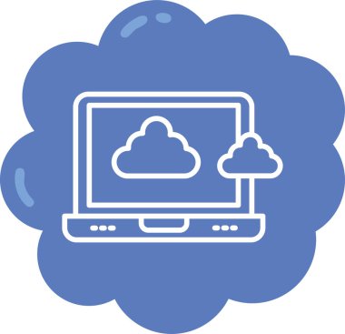 Bulut Hesaplama. Web simgesi basit illüstrasyon