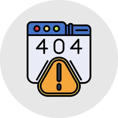 Hata 404 hata simgesi, vektör illüstrasyonu