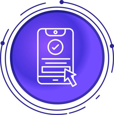 Beyaz arkaplanda alarm simgesi izole edilmiş akıllı çizgi saati. Akıllı cihaz simgesine sahip akıllı saat. Renkli taslak konsepti. vektör