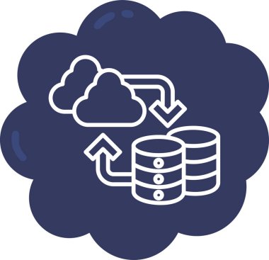 Veri merkezi. Web simgesi basit illüstrasyon