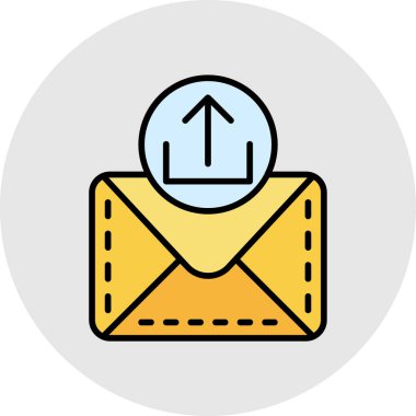 Beyaz arkaplanda e-posta vektörü illüstrasyonu