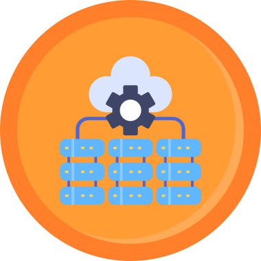 Bulut Hesaplama. Web simgesi basit illüstrasyon