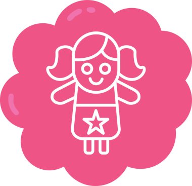 kız simgesi, vektör illüstrasyonu