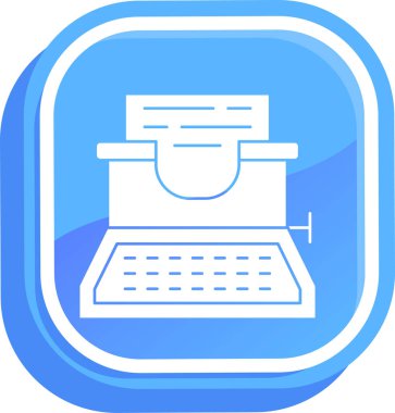 Daktilo ikonu. Web için daktilo vektör simgelerinin basit çizimi