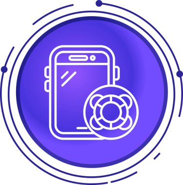 Akıllı saat simgesine sahip çizgi akıllı saati beyaz arkaplanda izole edildi. Alarm sistemi. Akıllı saat ve akıllı saat. Renkli taslak konsepti. vektör.