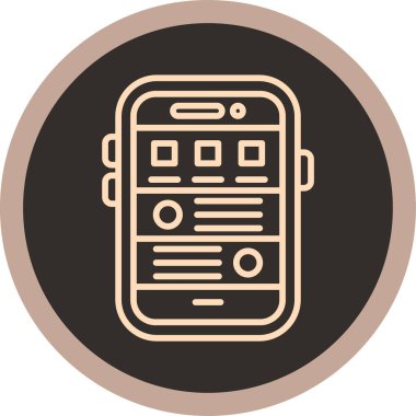 Bir cep telefonu simgesinin vektör illüstrasyonu