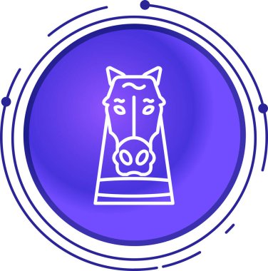 Beyaz arka planda mavi çizgi inek simgesi izole edildi. vektör çemberi