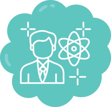 atom simgesi, vektör illüstrasyonu