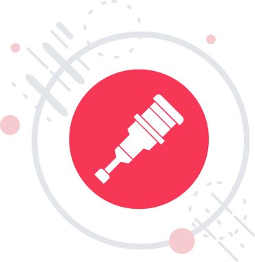 Beyaz çizgi boyalı fırça ikonu uzun gölge arkaplan izole. Çember düğmesi. vektör.