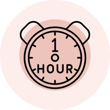 Bir saat simgesinin vektör illüstrasyonu