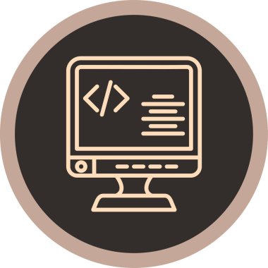 Simge vektör illüstrasyonu kodlanıyor