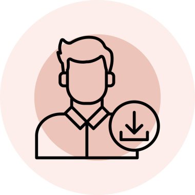 beyaz arkaplan üzerinde kullanıcı vektör illüstrasyonu