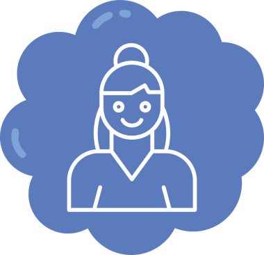 Saç stili, vektör tasarımlı kadın avatarı