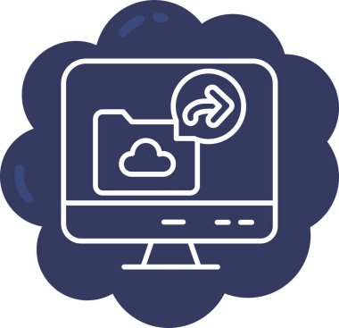 Bulut Hesaplama. Web simgesi basit illüstrasyon