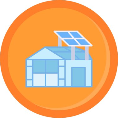 Güneş paneli. Web simgesi basit illüstrasyon