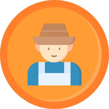 Çiftçi. Web simgesi basit illüstrasyon