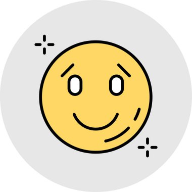 Mutlu yüz simgesi renk ana hatları vektörü