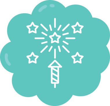 Havai fişekler. Web simgesi basit illüstrasyon