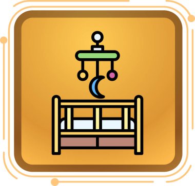 yatak ikonu vektör illüstrasyonu