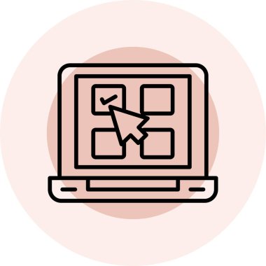 Bir bilgisayar simgesinin vektör illüstrasyonu