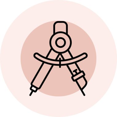 Bir pusula simgesinin vektör illüstrasyonu