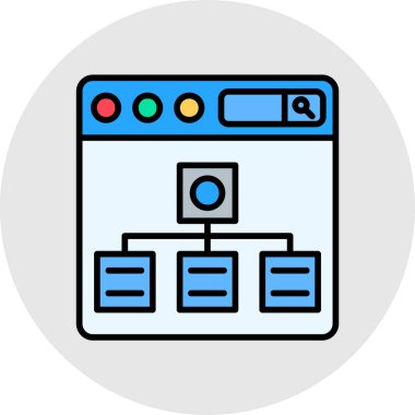 Sunucu. Web simgesi basit illüstrasyon