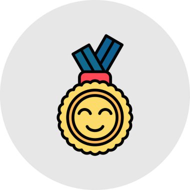 Madalya düz vektör simgesi