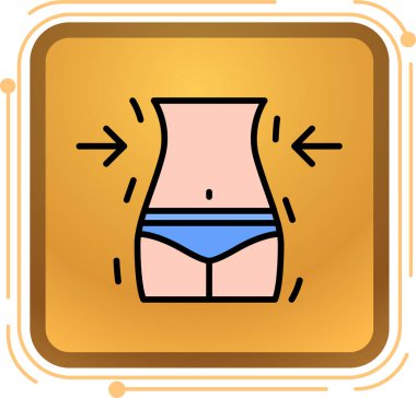 Bikini şort ikonu. özet kısayolu vektör illüstrasyon rengi düz izole