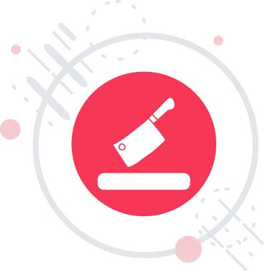 Uzun gölgeli beyaz çizgi boya fırçası simgesi. Pembe daire düğmesi. vektör.