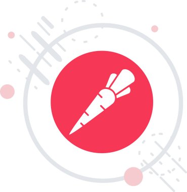 Beyaz çizgi, uzun gölge arkaplan izole edilmiş boya fırçası simgesini geçti. Çember düğmesi. vektör.