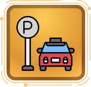 Araba park vektör simgesi